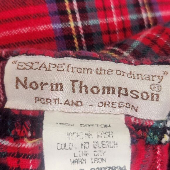 VTG Norm Thompson Flannel PJ Pants-M-90s Grunge-Cabincore Plaid-USA-Loungewear - Picture 6 of 8